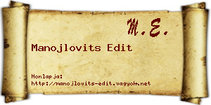 Manojlovits Edit névjegykártya